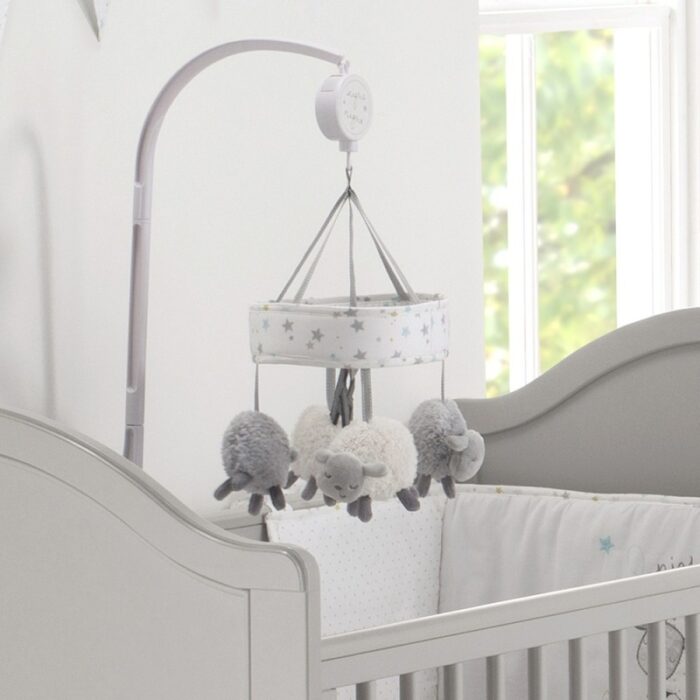 East Coast Silver Cloud Counting Sheep Cot Mobile