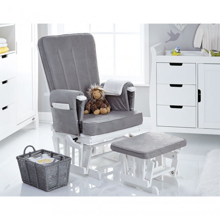 Obaby Deluxe Reclining Glider Chair and Stool