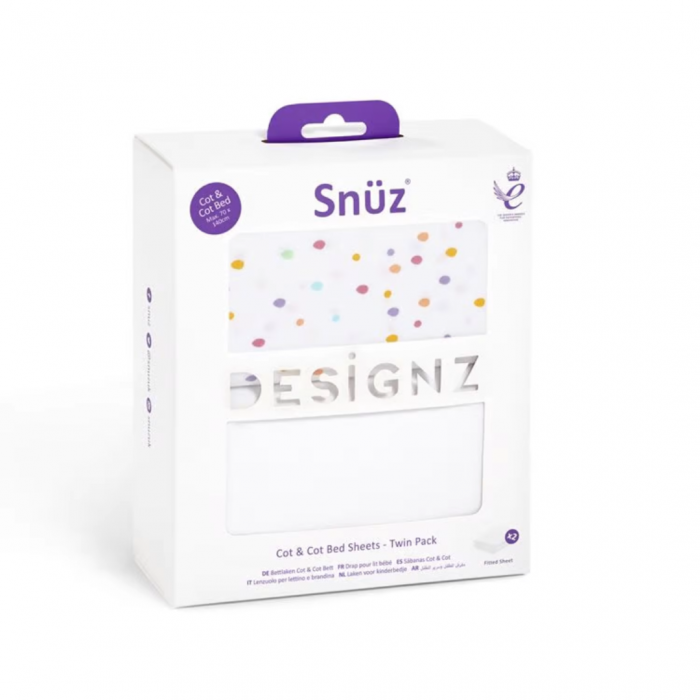 Snuz Cot & Cotbed 2x Fitted Sheets