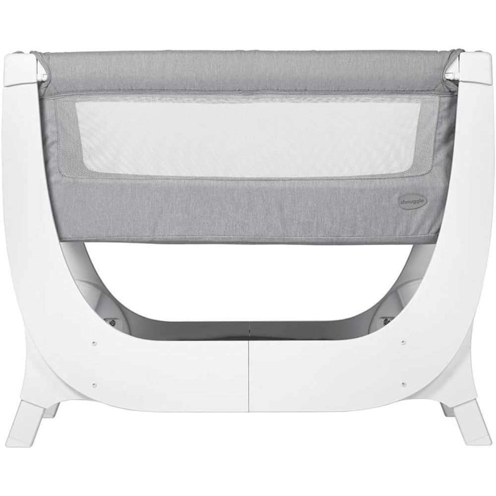Shnuggle Air Bedside Crib Dove Grey Baby Lady