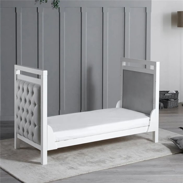 Babymore Velvet Deluxe Cot Bed - White - Image 4