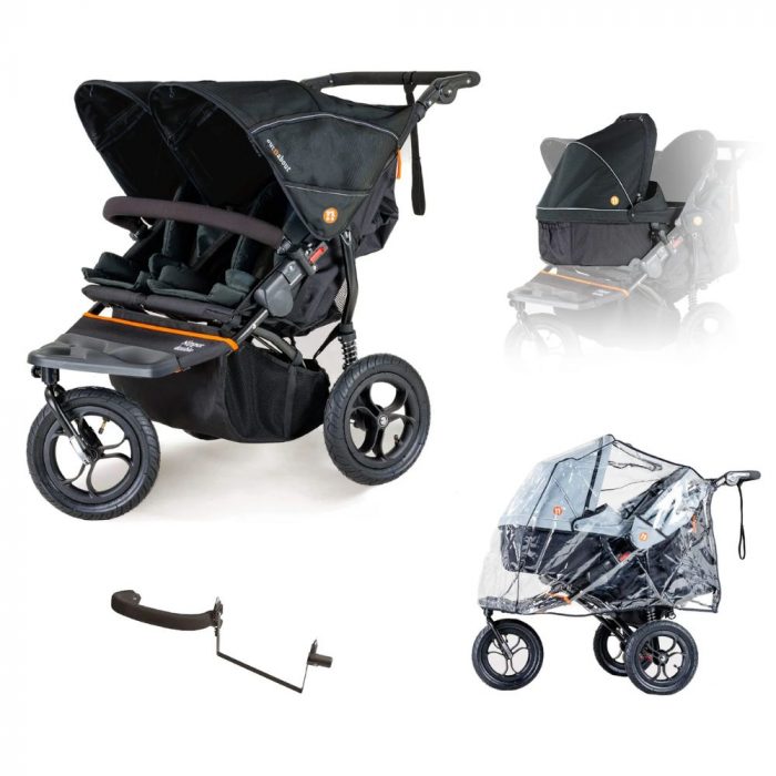 OutnAbout V5 Double Pushchair Newborn and Toddler Starter Bundle